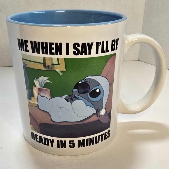 Disney Other - Disney Lilo & Stitch XL Coffee Mug 20 oz  When I Say I'll Be Ready In 5 Min
